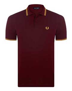 POLO FRED PERRY - BORDEAUX/GEEL