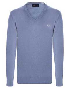 PULL FRED PERRY - LICHTBLAUW CHINE