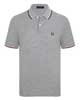 POLO FRED PERRY - GRIJS/BORDEAUX