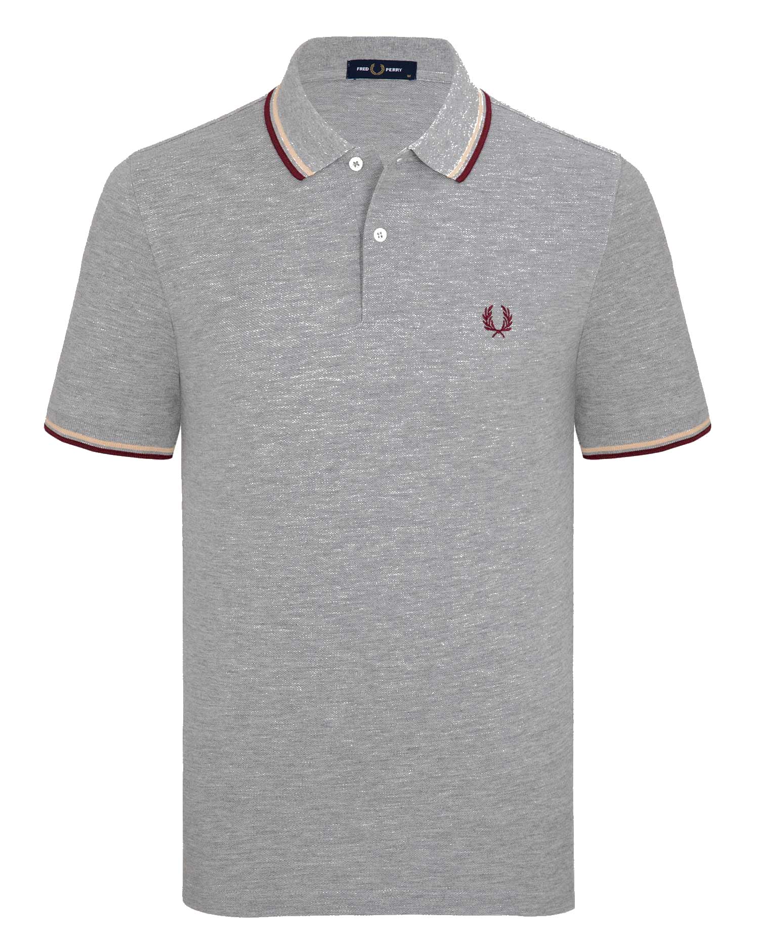 POLO FRED PERRY - GRIS/BORDEAUX
