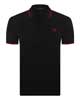 POLO FRED PERRY - NOIR/ROUGE