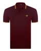 POLO FRED PERRY - BORDEAUX/JAUNE